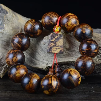 香曜佛契·Incensoul — Myanmar Rattan Incense Wood & Hainan Huanghuali Bracelet | 20mm Buddhist Beads · Jiangxiang Aroma · Spiritual Strand for Women